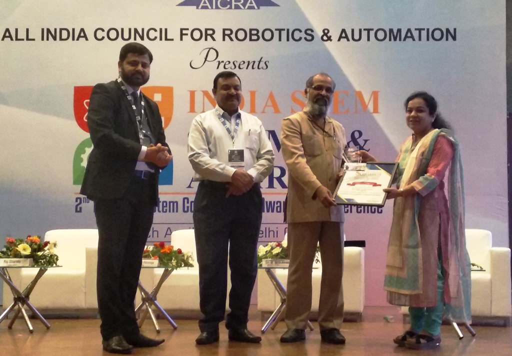 THE PRESTIGIOUS INDIA STEM AWARD 2019 BY ALL INDIA COUNCIL FOR ROBOTICS & AUTOMATION (AICRA)